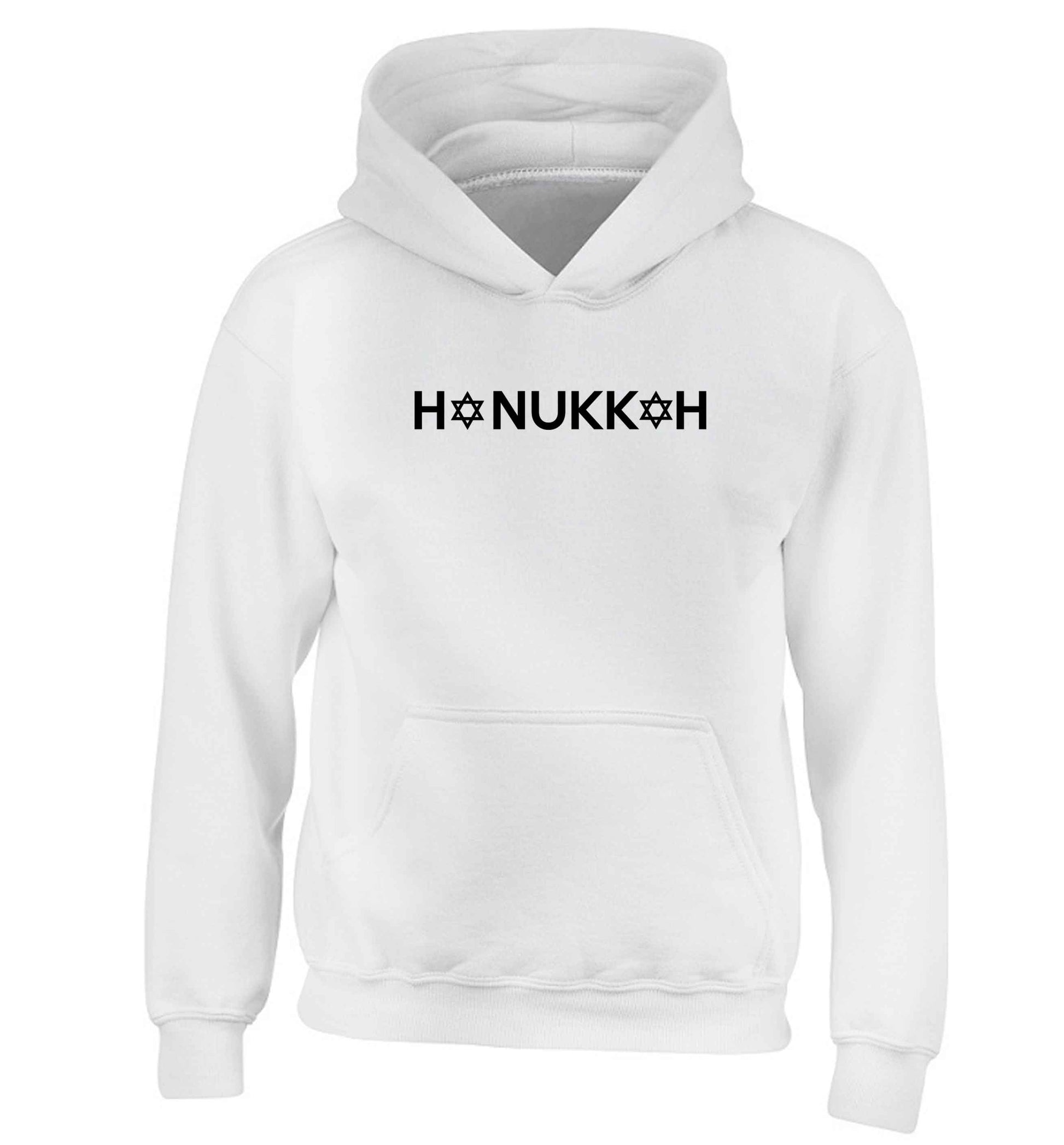 Hanukkah star of david children's white hoodie 12-13 Years