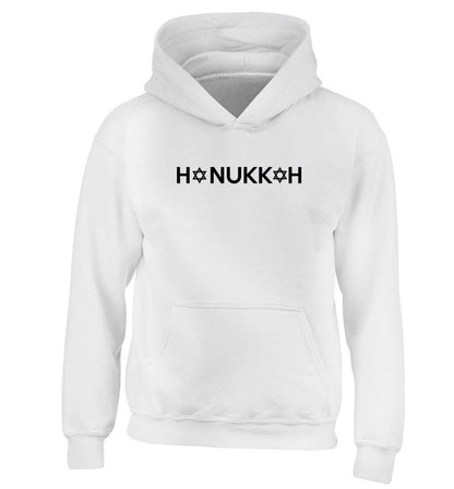 Hanukkah star of david children's white hoodie 12-13 Years