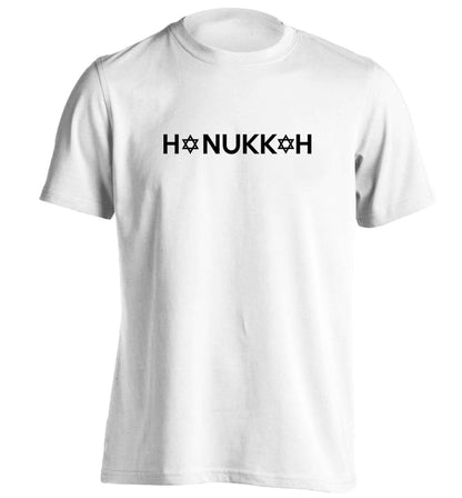 Hanukkah star of david adults unisex white Tshirt 2XL