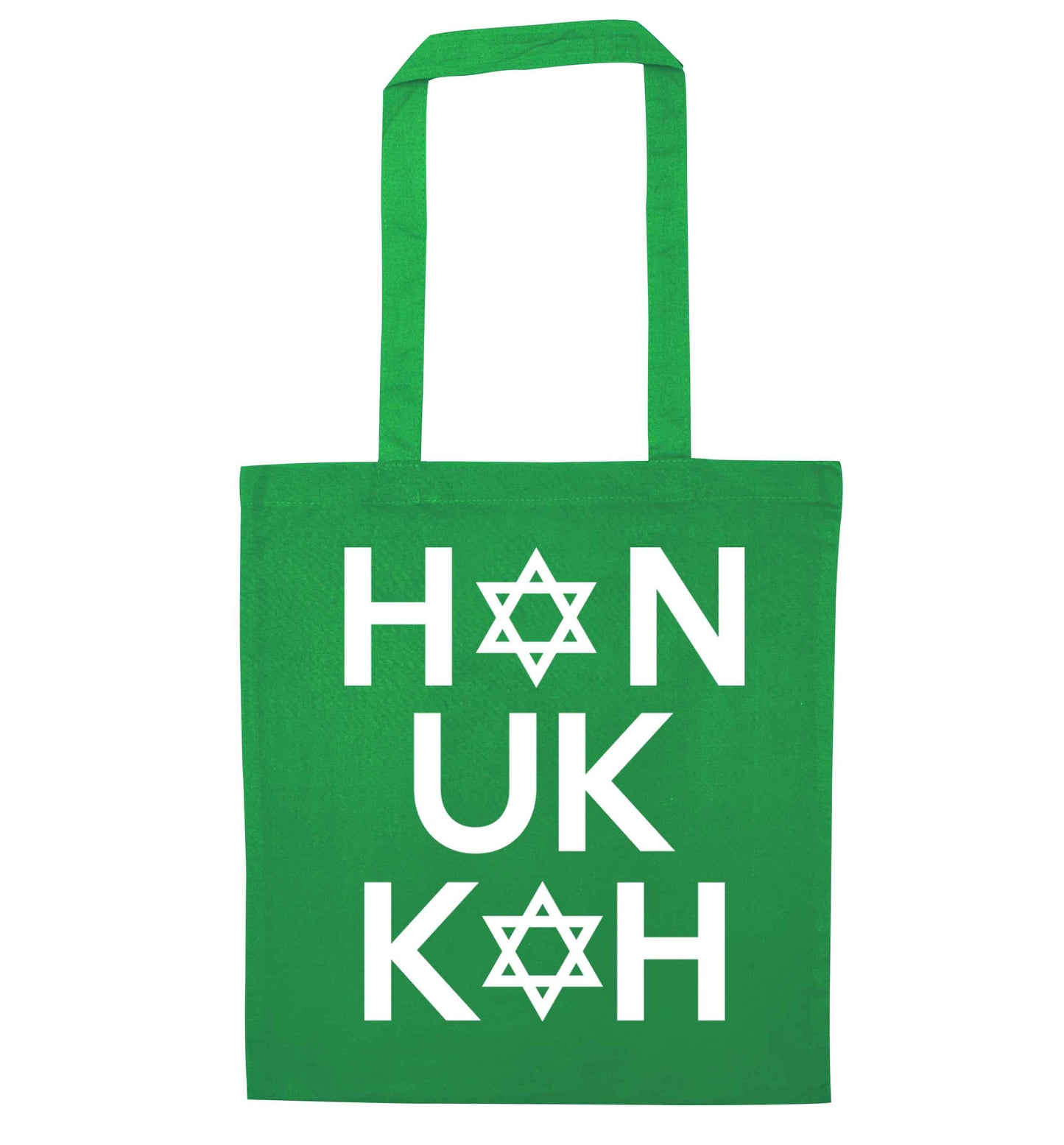Han uk kah  Hanukkah star of david green tote bag