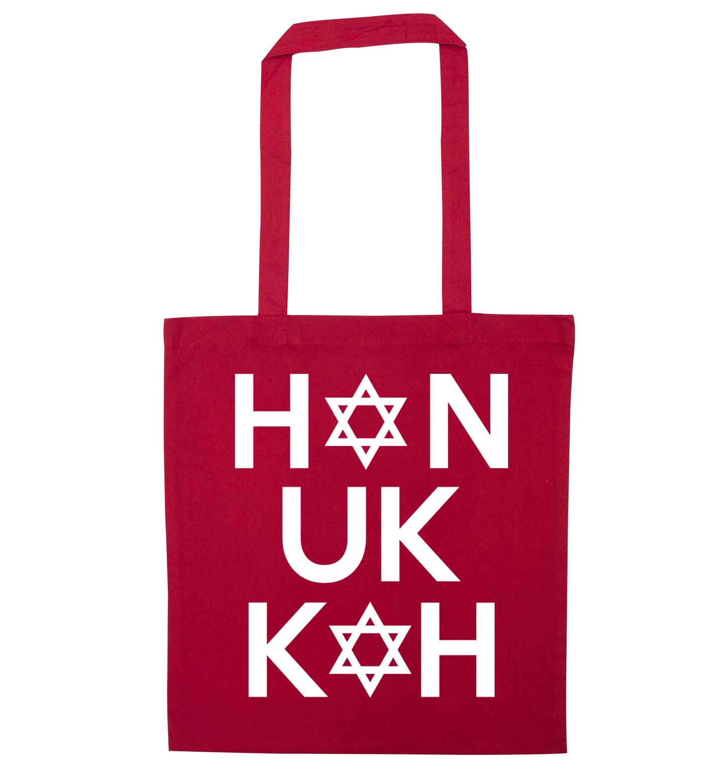Han uk kah  Hanukkah star of david red tote bag