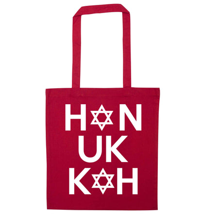 Han uk kah  Hanukkah star of david red tote bag