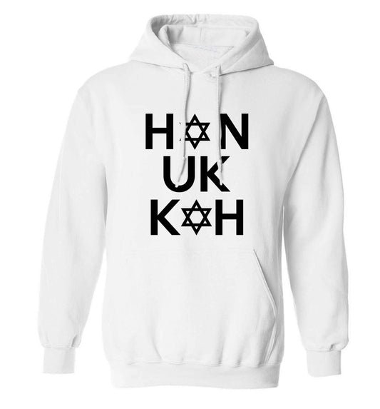 Han uk kah  Hanukkah star of david adults unisex white hoodie 2XL
