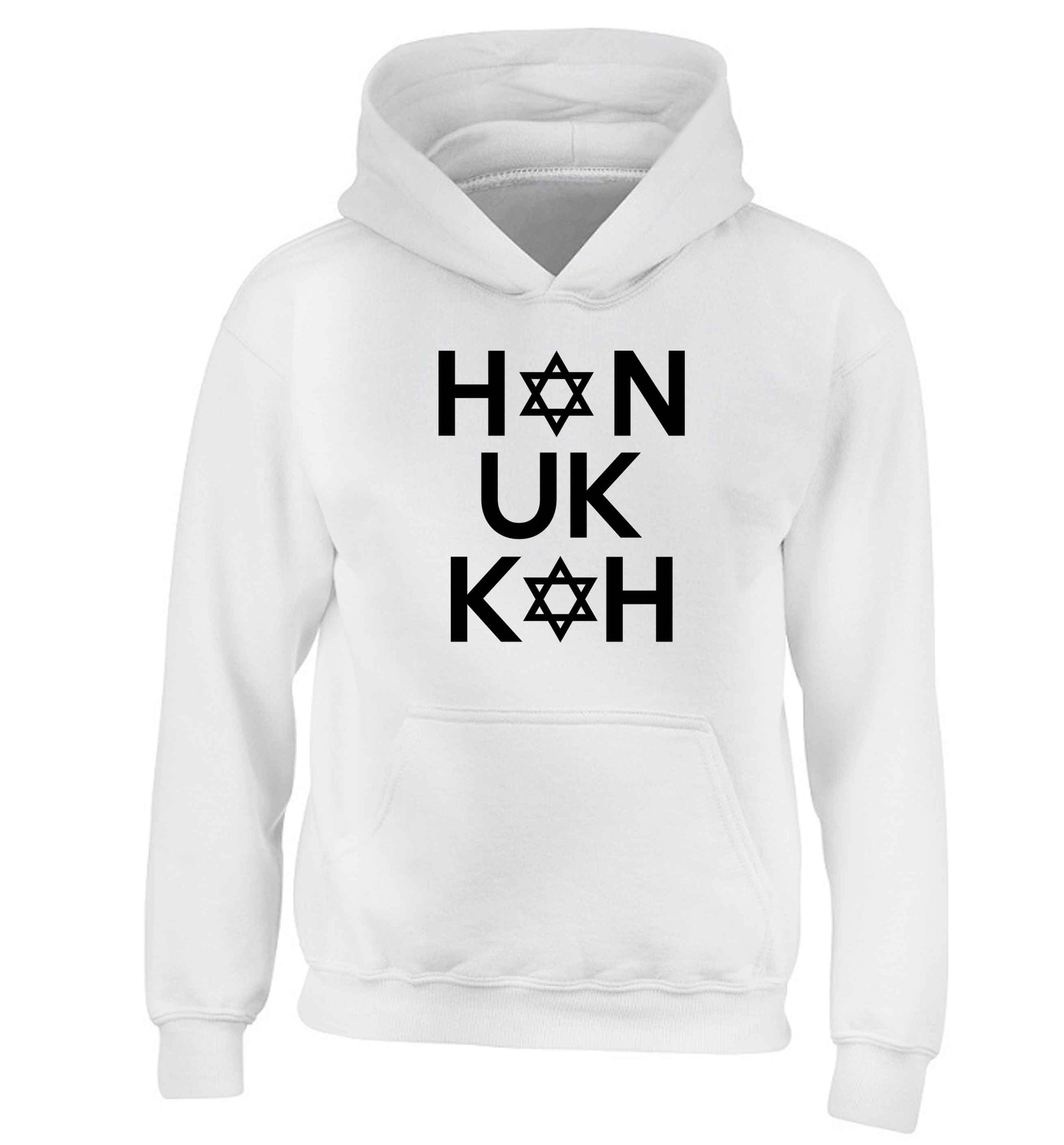 Han uk kah  Hanukkah star of david children's white hoodie 12-13 Years