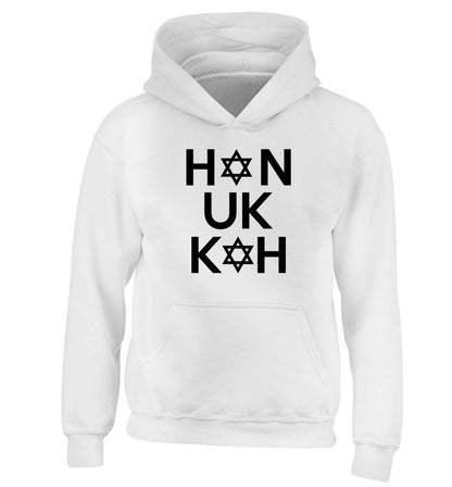 Han uk kah  Hanukkah star of david children's white hoodie 12-13 Years