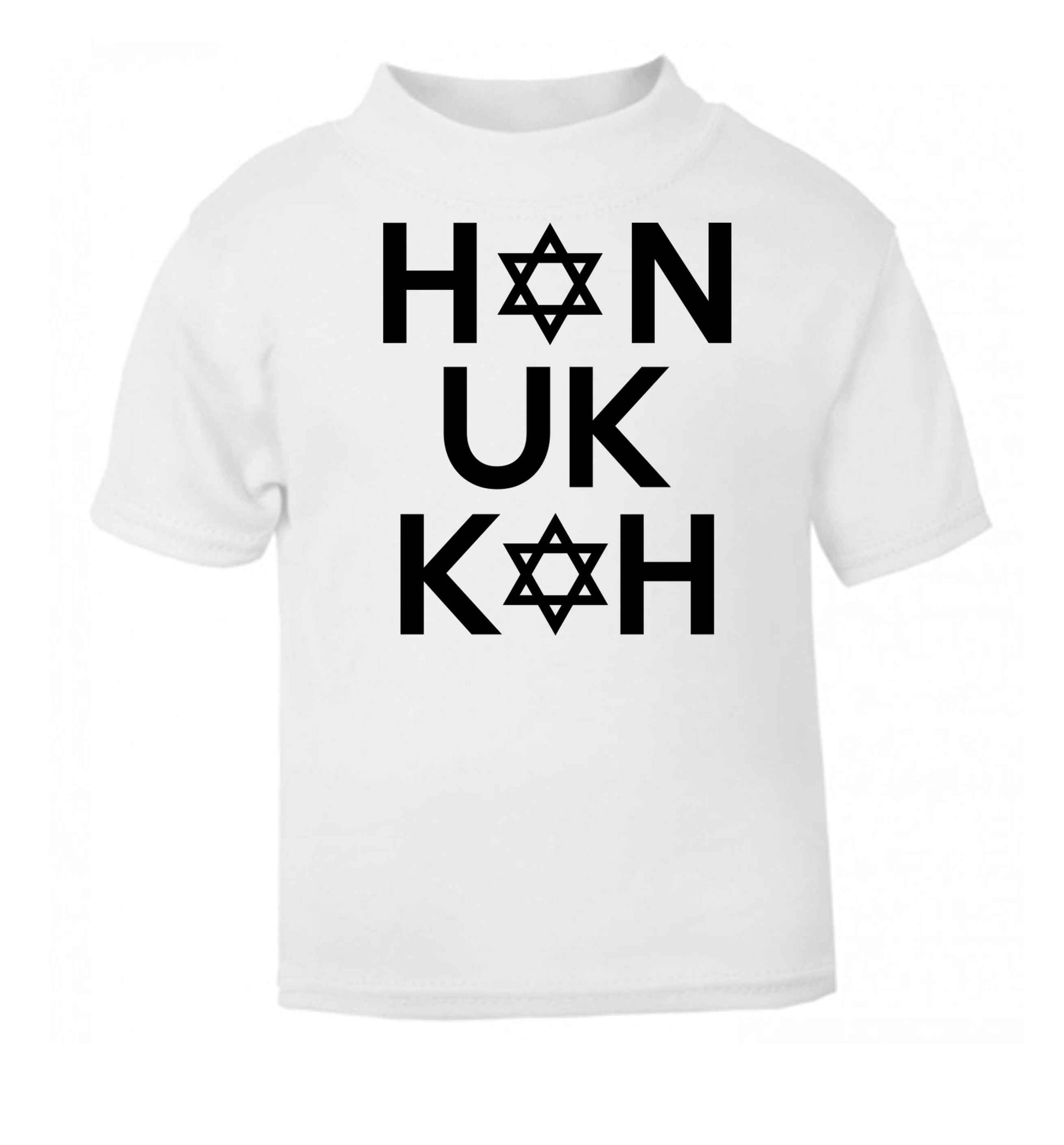 Han uk kah  Hanukkah star of david white baby toddler Tshirt 2 Years