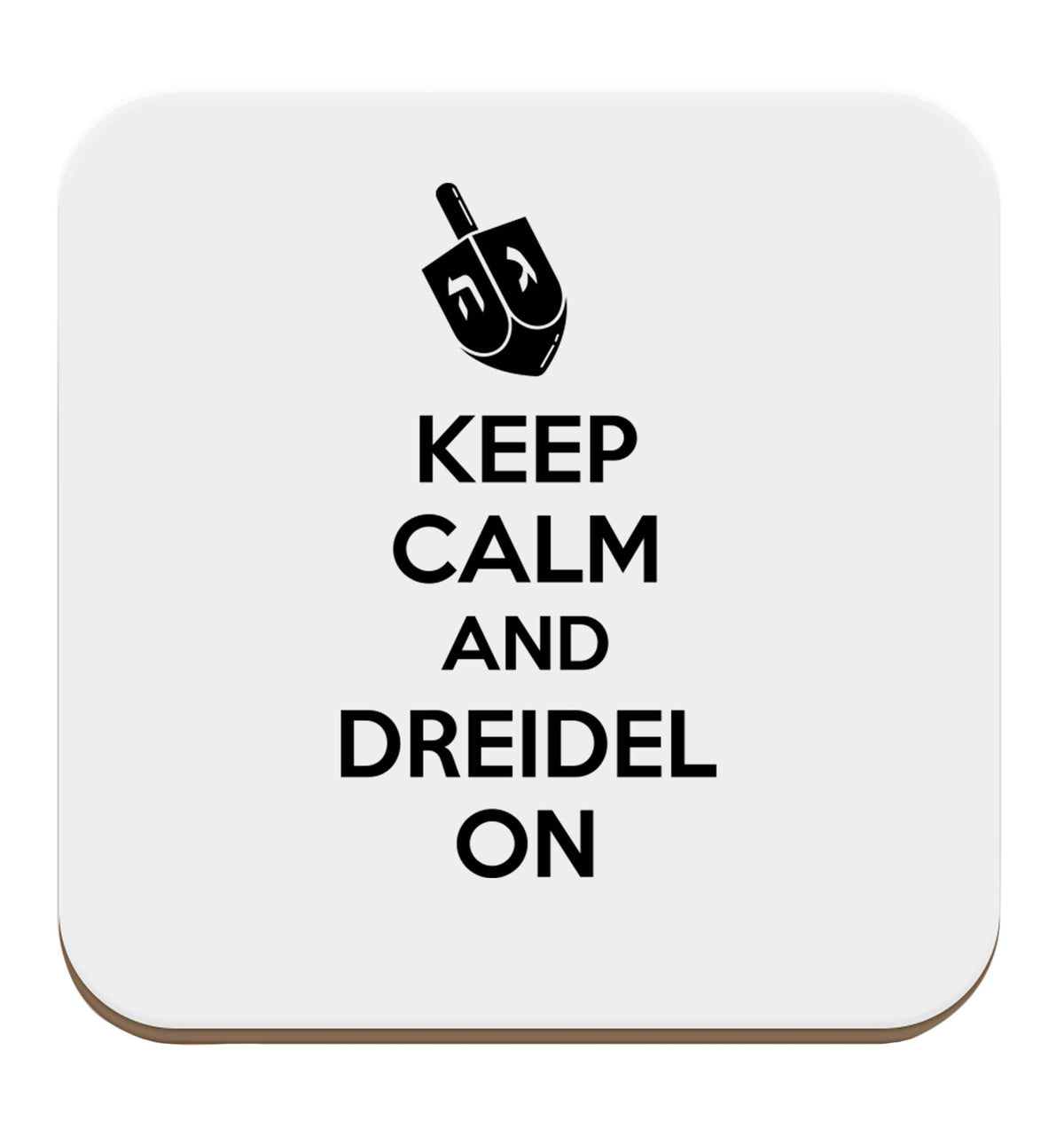 Keep calm and dreidel on set of four coasters