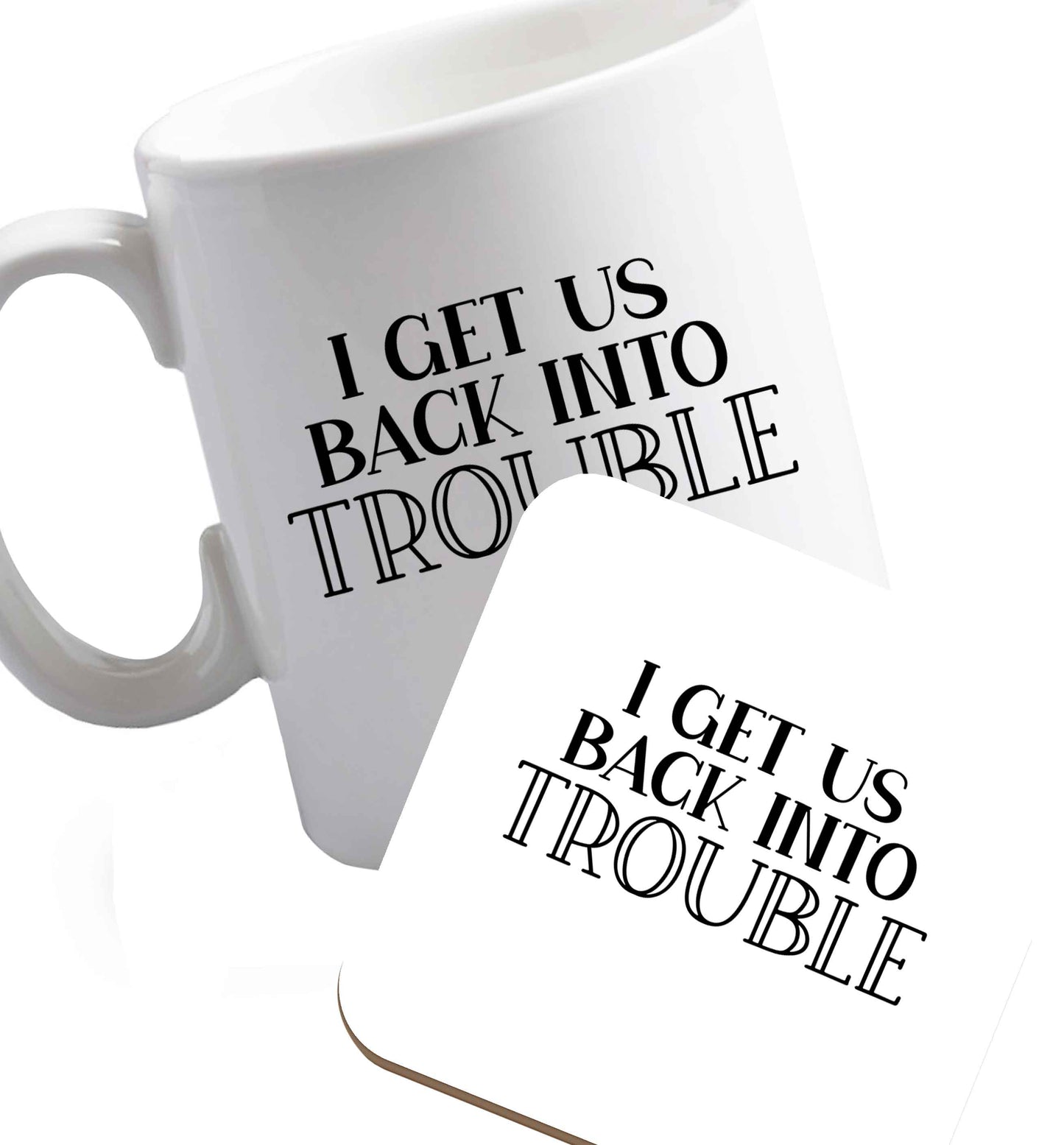 10 oz Favourite Type Pan Pancake ceramic mug and coaster set right handed