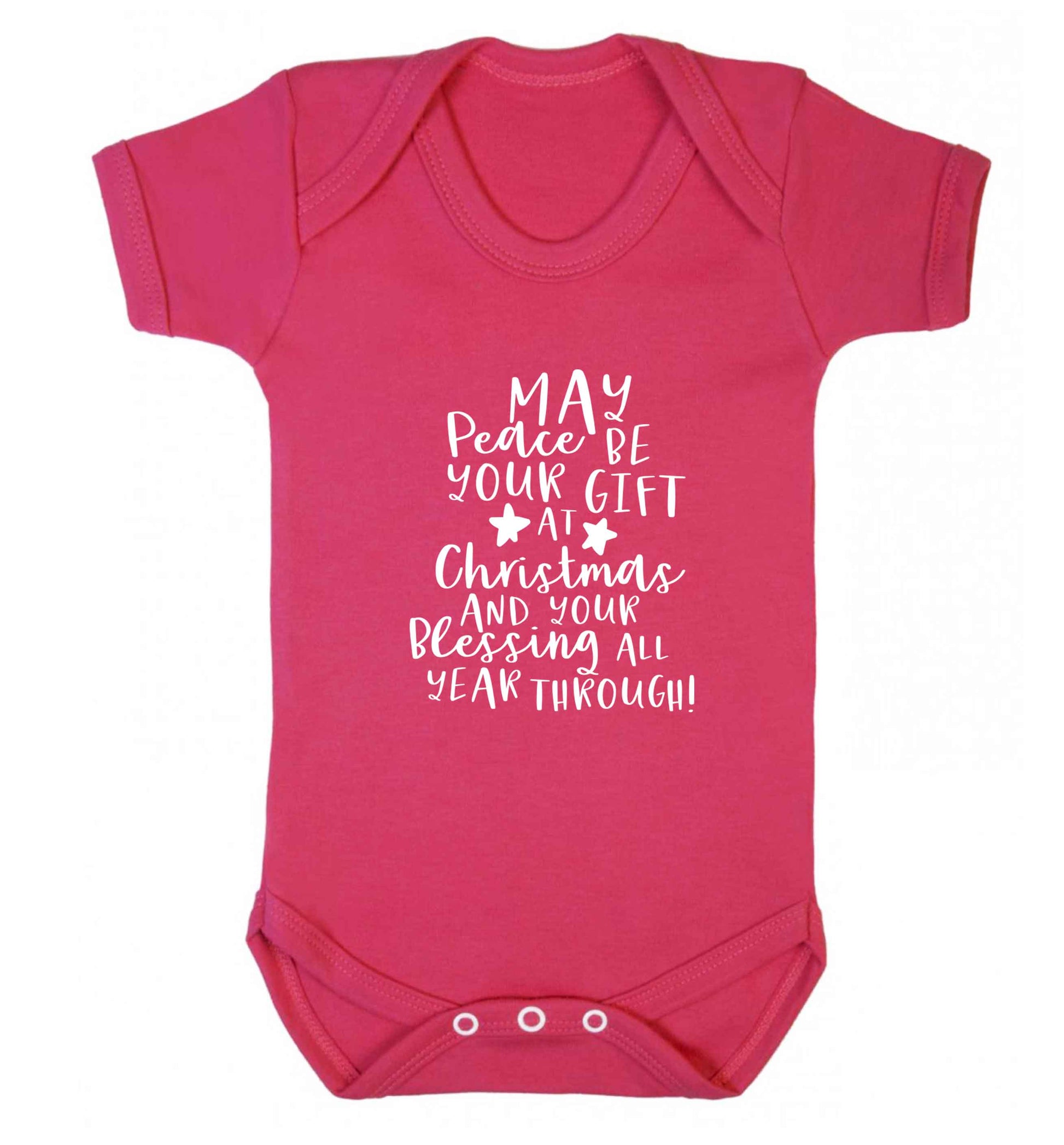 Peace be your Gift at Christmas Gift baby vest dark pink 18-24 months