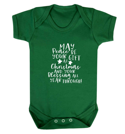Peace be your Gift at Christmas Gift baby vest green 18-24 months