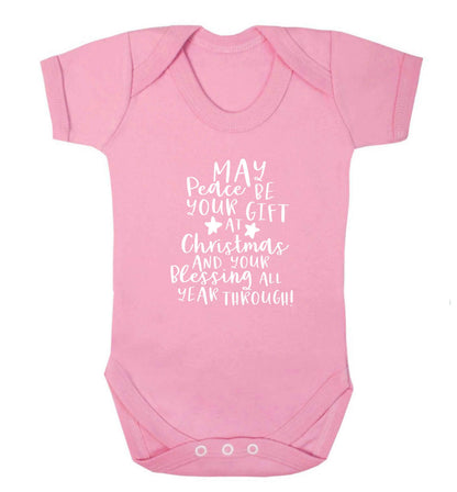 Peace be your Gift at Christmas Gift baby vest pale pink 18-24 months