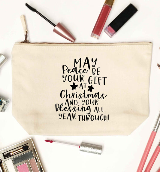 Peace be your Gift at Christmas Gift natural makeup bag