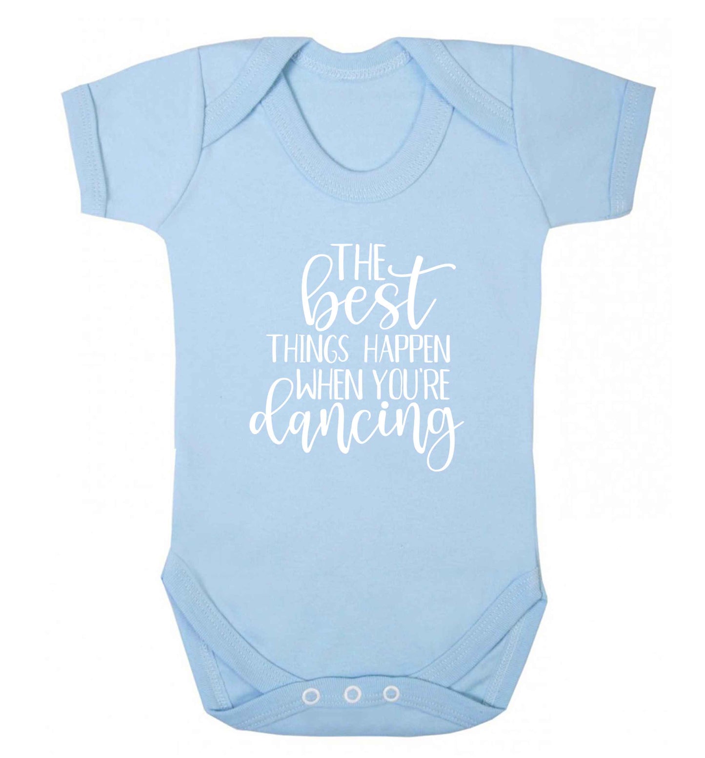 Best Things Happen Dancing baby vest pale blue 18-24 months