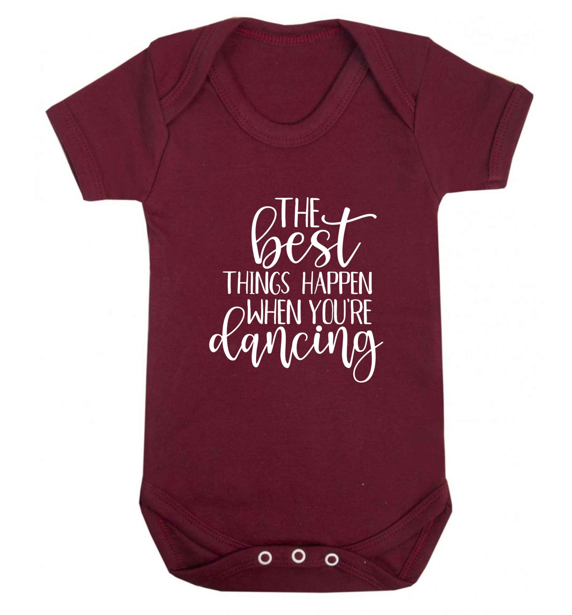 Best Things Happen Dancing baby vest maroon 18-24 months