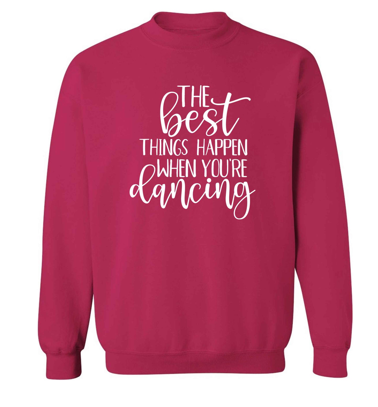 Best Things Happen Dancing adult's unisex pink sweater 2XL