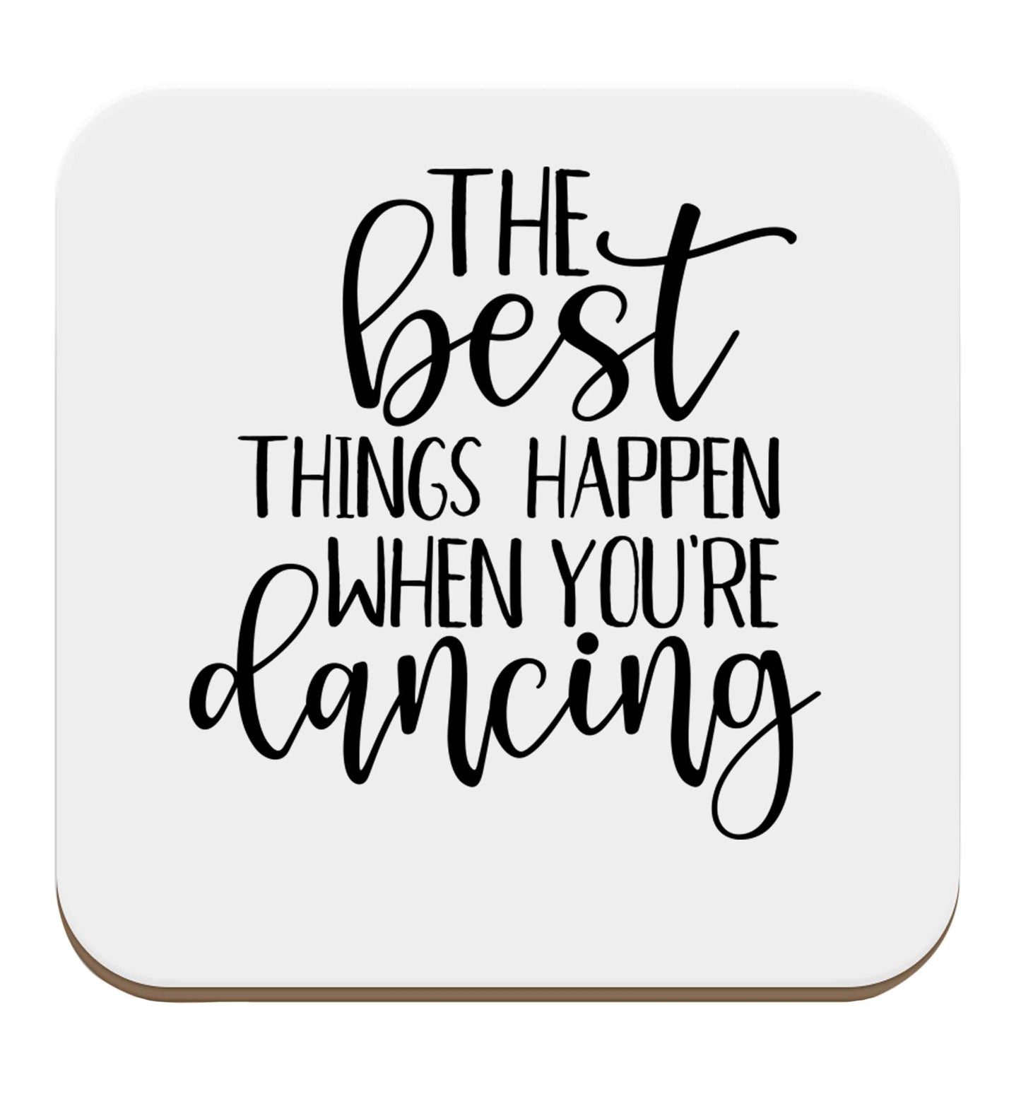 Best Things Happen Dancing set of four coasters