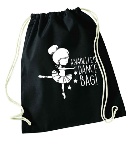 Personalised Ballet Dance Bag black drawstring bag