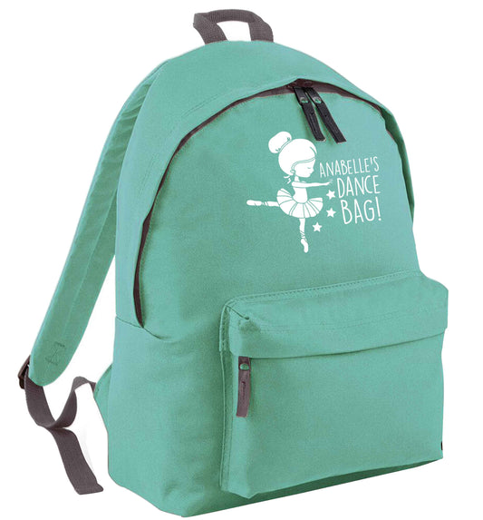 Personalised Ballet Dance Bag mint adults backpack