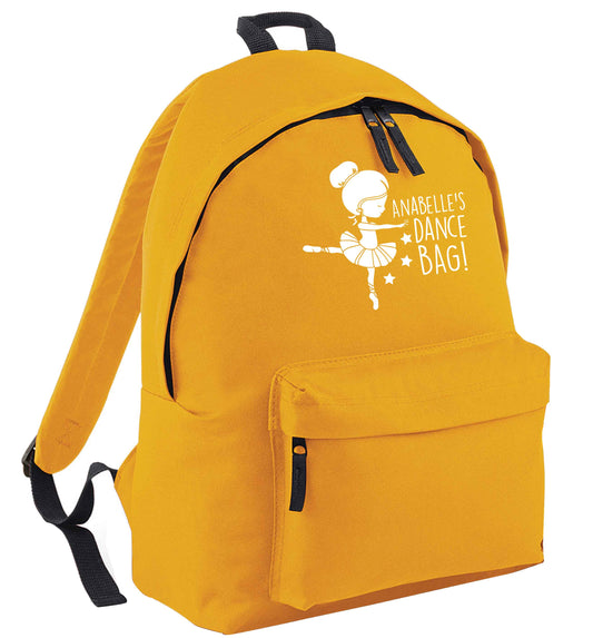 Personalised Ballet Dance Bag mustard adults backpack