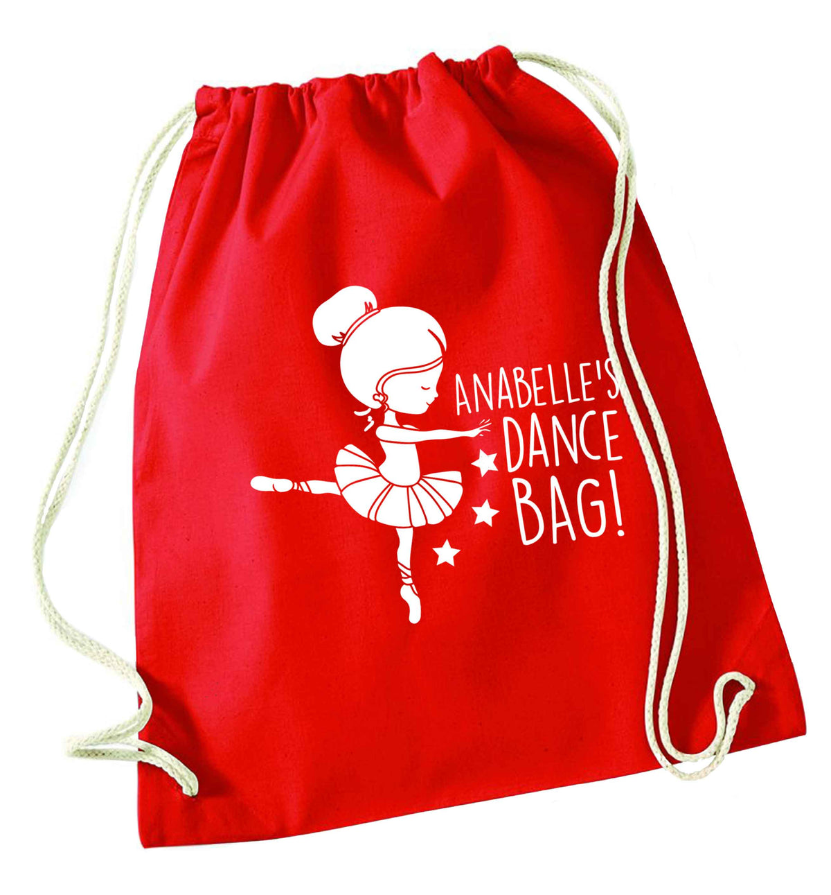 Personalised Ballet Dance Bag red drawstring bag 