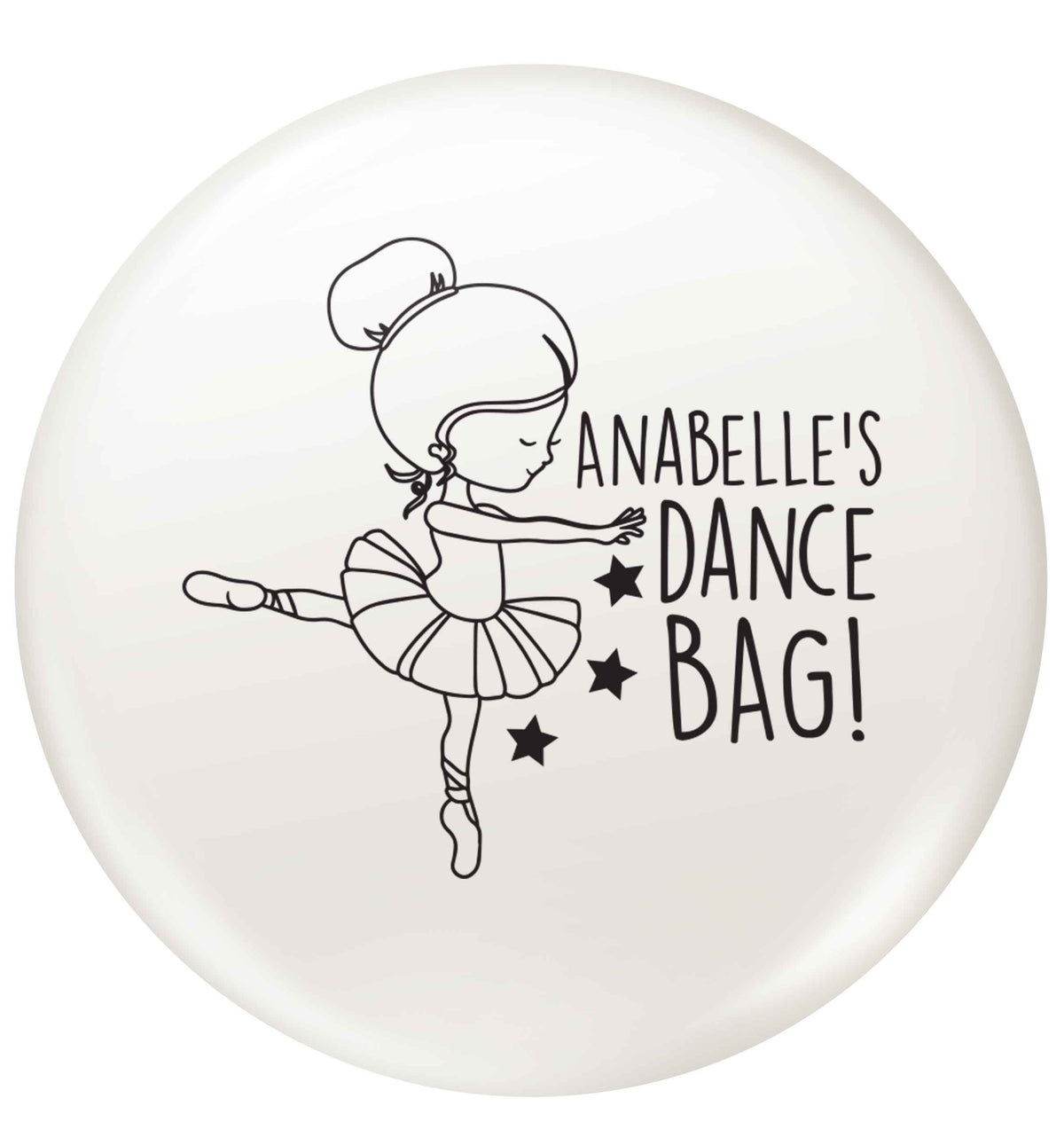 Personalised Ballet Dance Bag small 25mm Pin badge