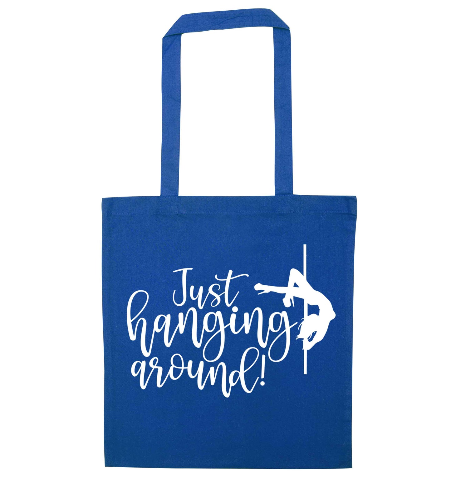 Best Things Happen Dancing blue tote bag