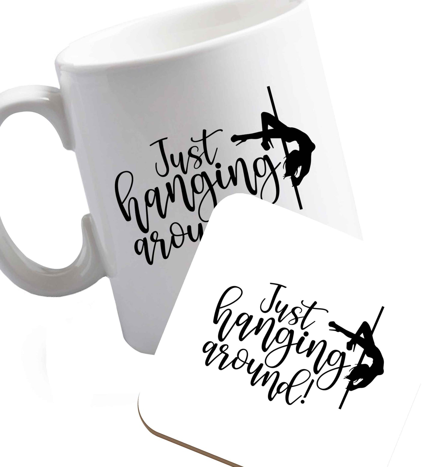 10 oz Favourite Type Pan Pancake ceramic mug and coaster set right handed