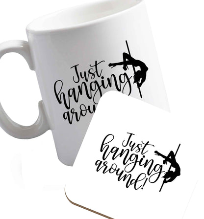 10 oz Favourite Type Pan Pancake ceramic mug and coaster set right handed
