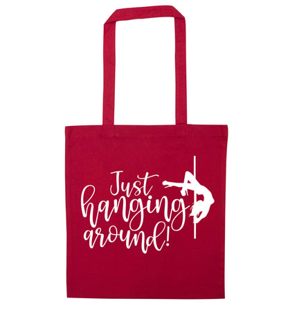 Best Things Happen Dancing red tote bag