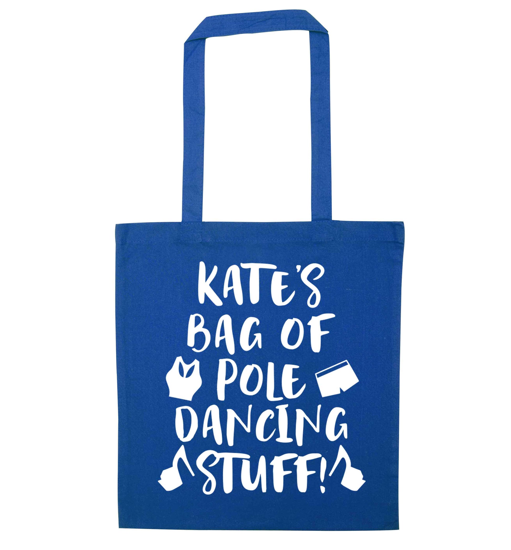Best Things Happen Dancing blue tote bag
