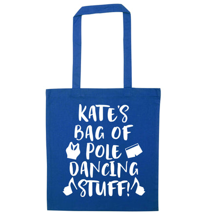 Best Things Happen Dancing blue tote bag