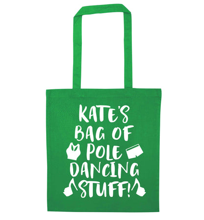 Best Things Happen Dancing green tote bag