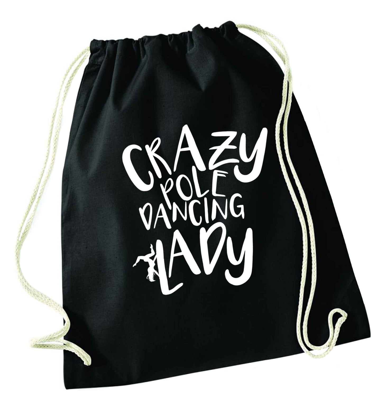 Best Things Happen Dancing black drawstring bag