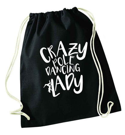 Best Things Happen Dancing black drawstring bag