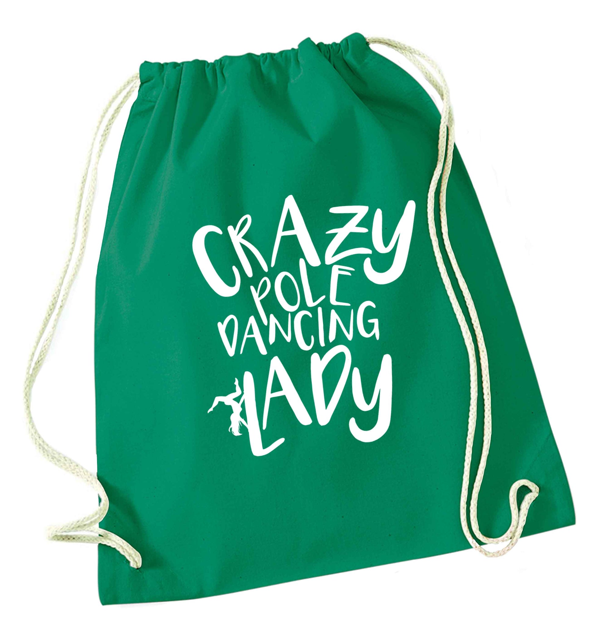 Best Things Happen Dancing green drawstring bag