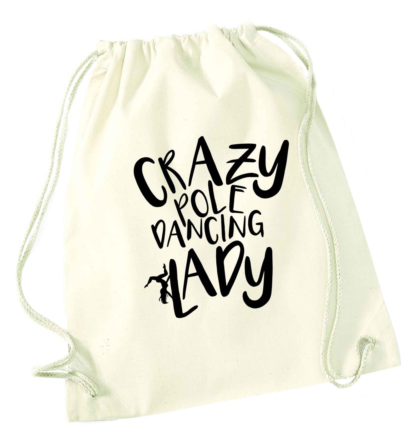 Best Things Happen Dancing natural drawstring bag