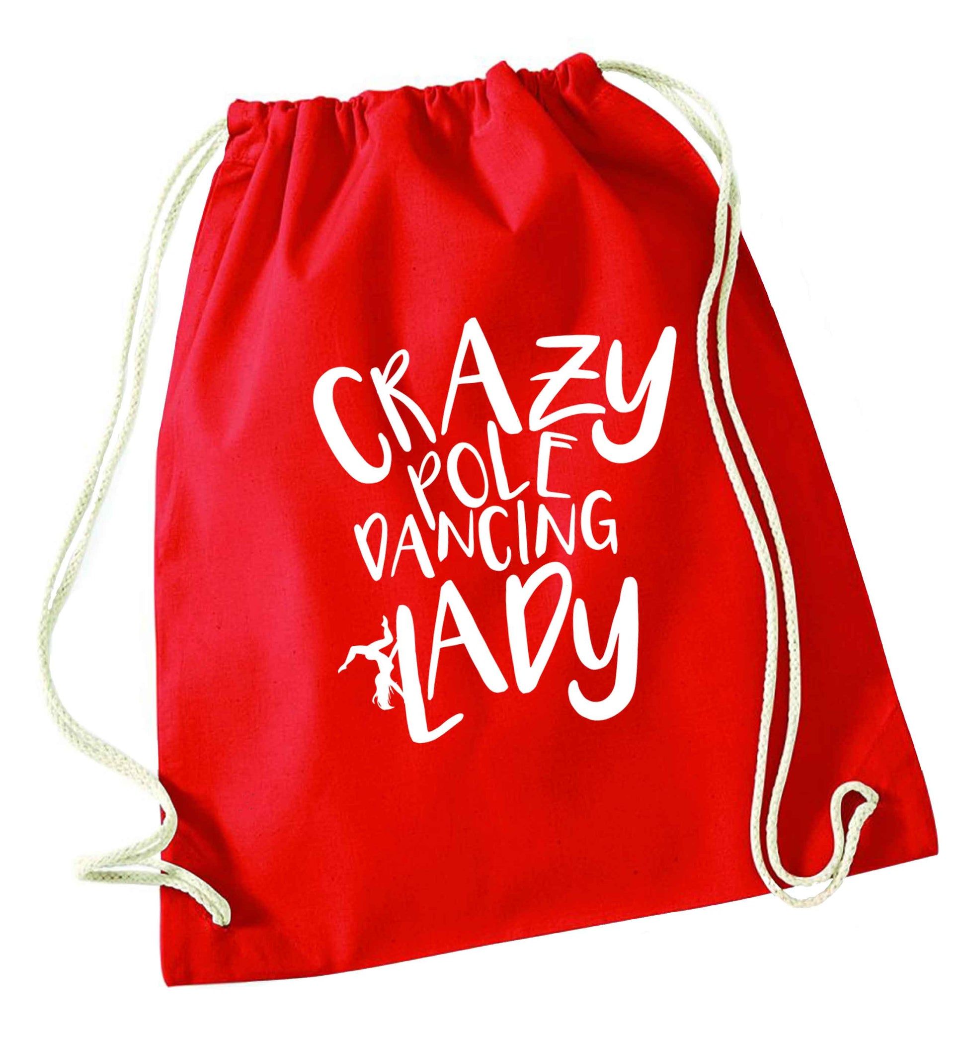 Best Things Happen Dancing red drawstring bag 