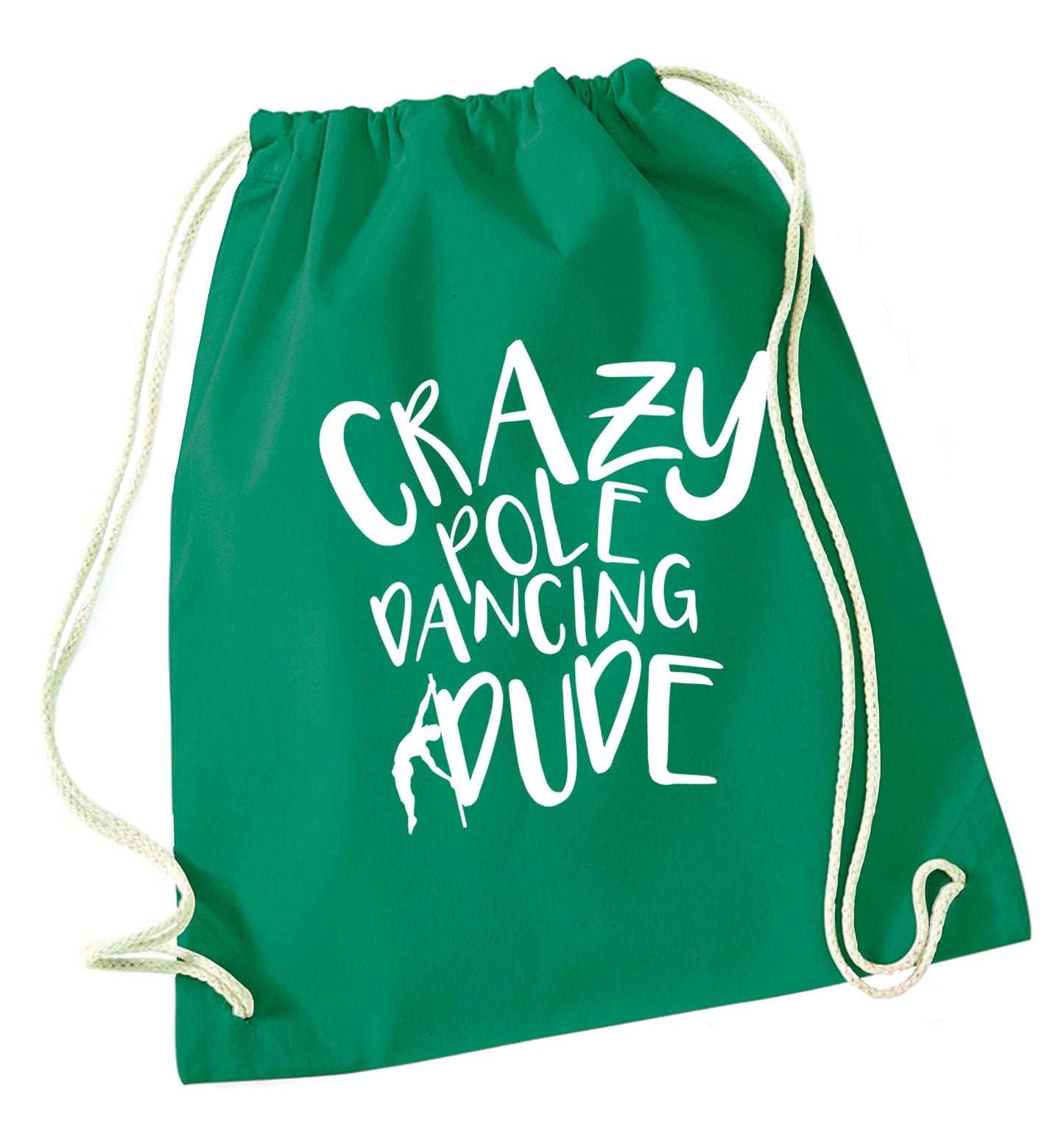 Best Things Happen Dancing green drawstring bag