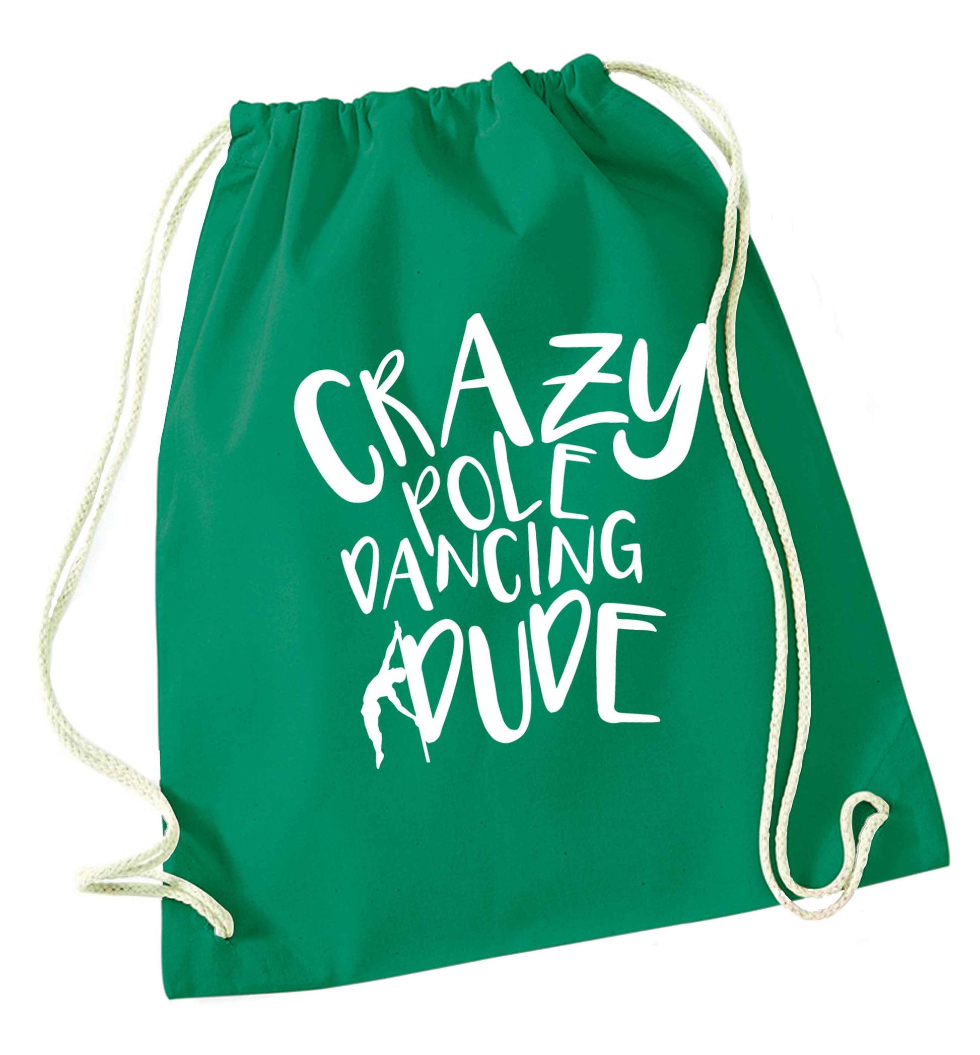 Best Things Happen Dancing green drawstring bag