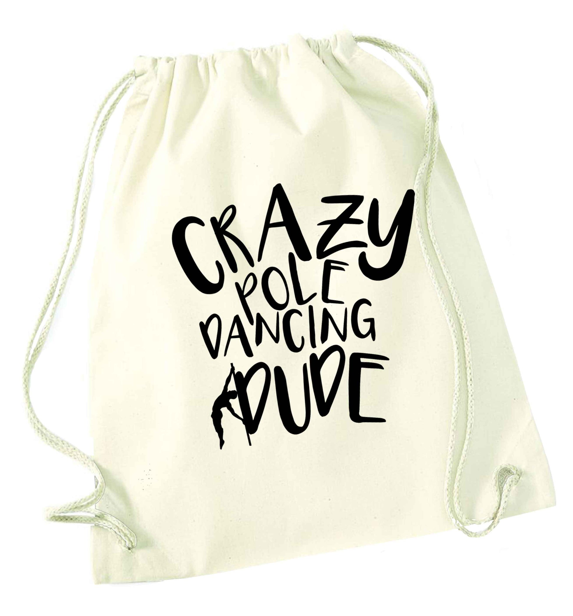 Best Things Happen Dancing natural drawstring bag