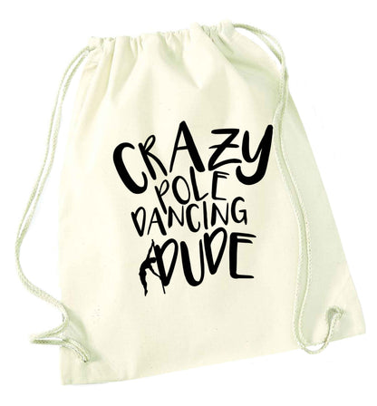 Best Things Happen Dancing natural drawstring bag