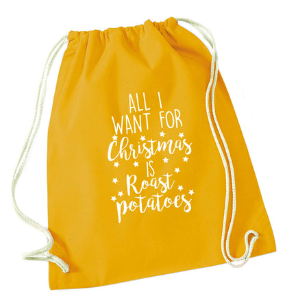 All I want for Christmas is roast potatoes mustard drawstring bag