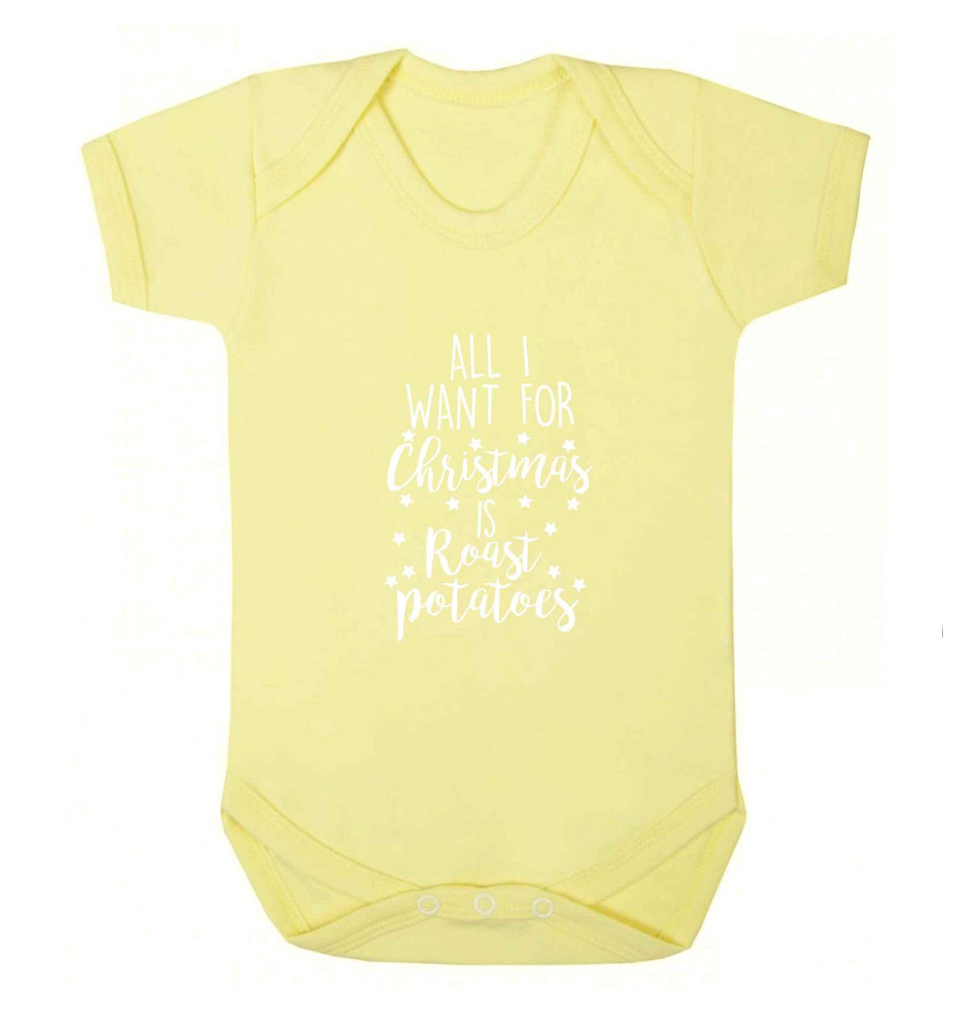 All I want for Christmas is roast potatoes baby vest pale yellow 18-24 months