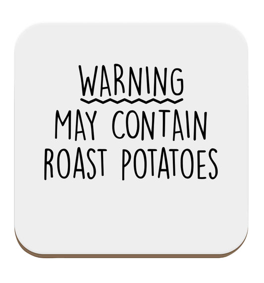Warning may containg roast potatoes set of four coasters