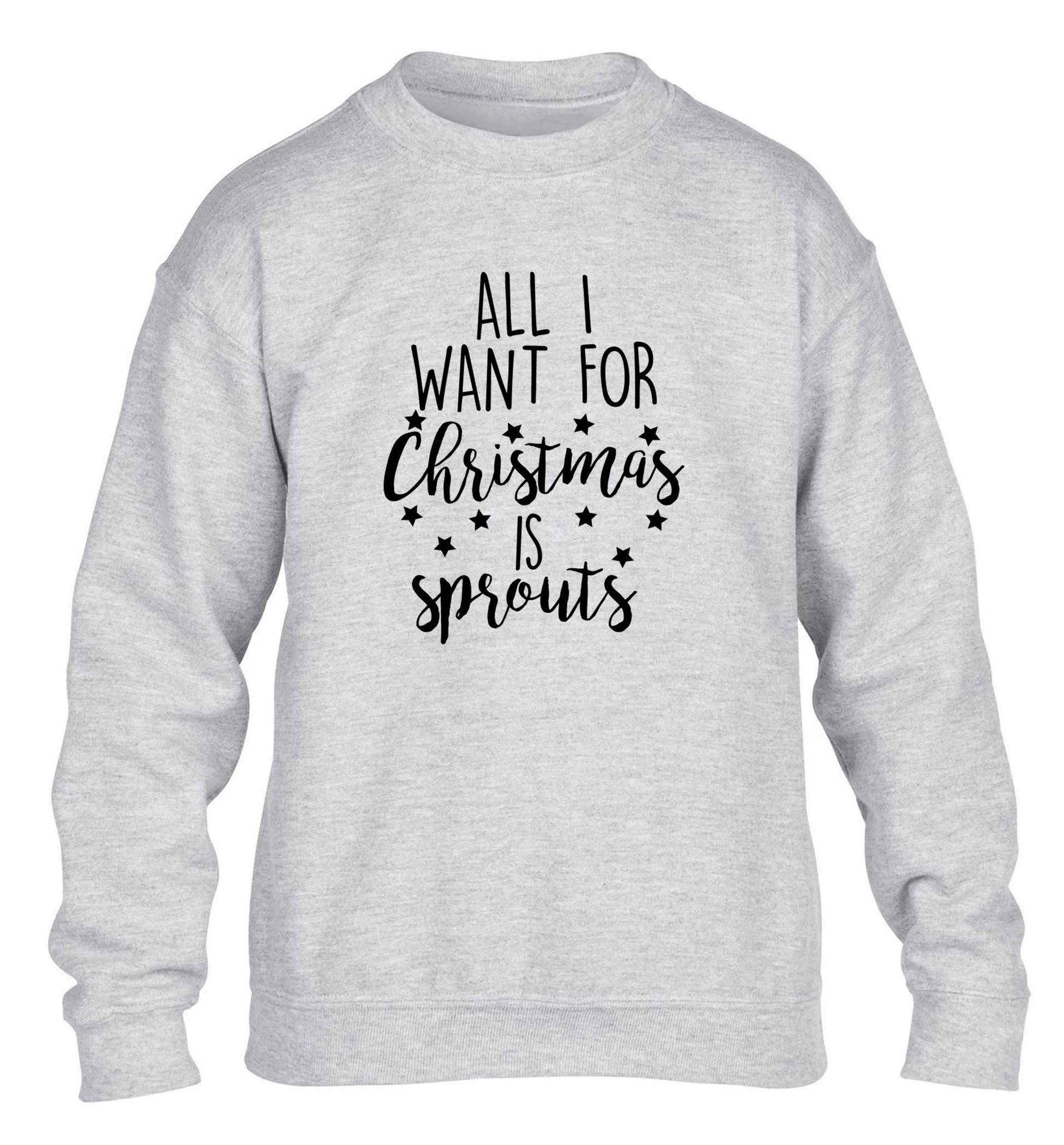 All I want for Christmas is sprouts children's grey sweater 12-13 Years