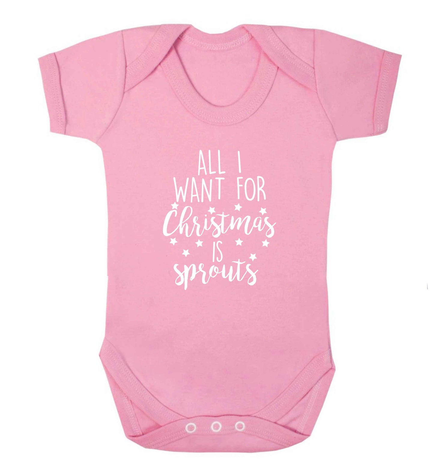 All I want for Christmas is sprouts baby vest pale pink 18-24 months