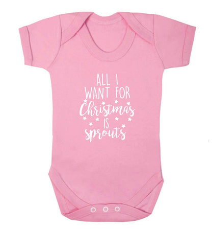 All I want for Christmas is sprouts baby vest pale pink 18-24 months
