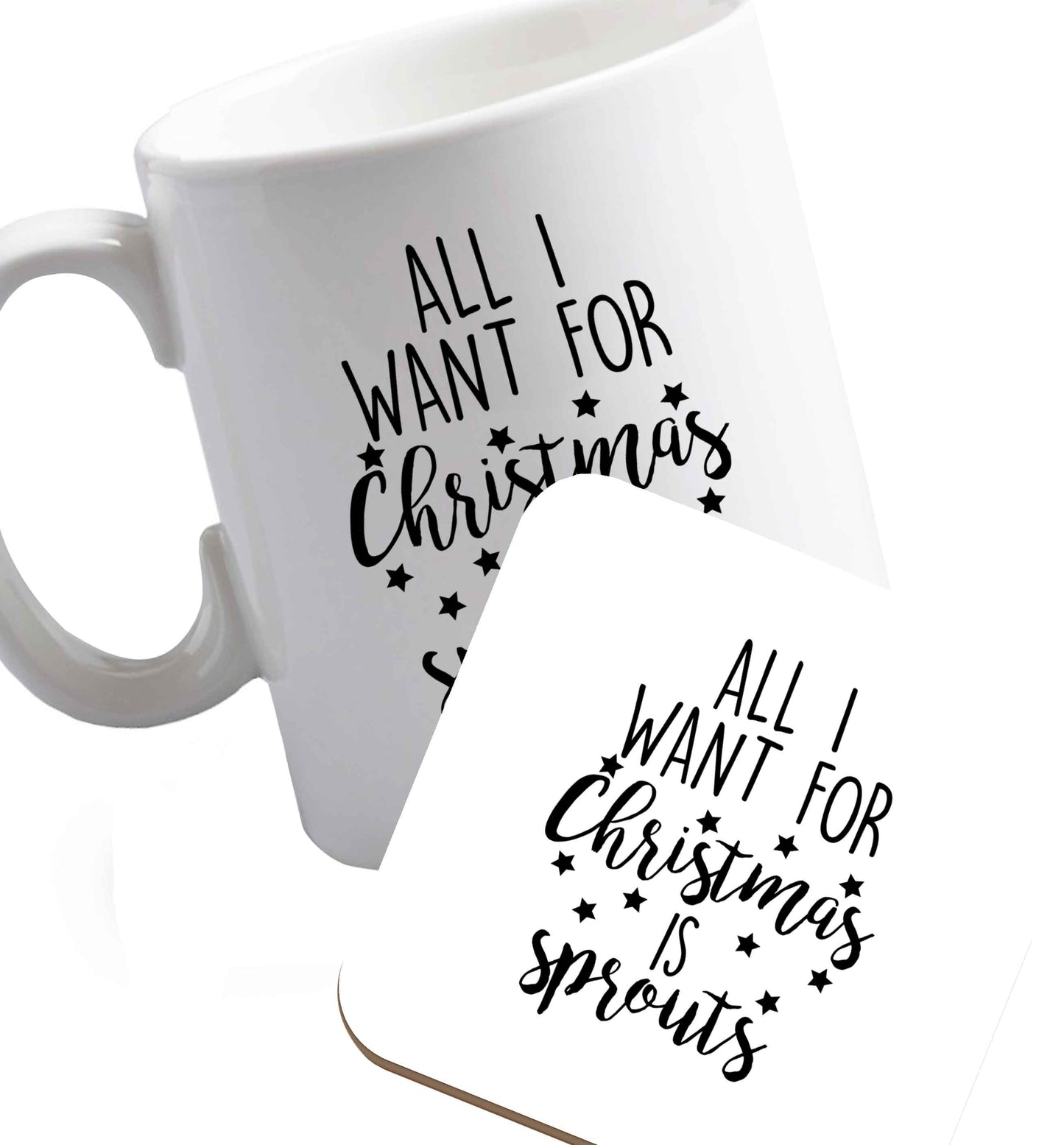 10 oz Favourite Type Pan Pancake ceramic mug and coaster set right handed