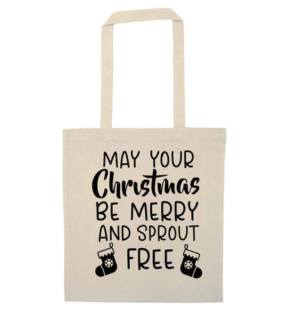 May your Christmas be merry and sprout free natural tote bag