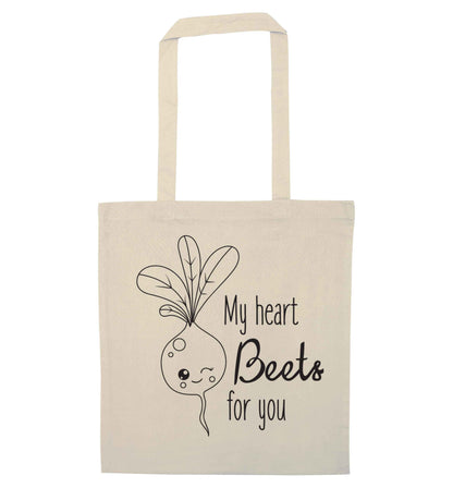 My heart beets for you natural tote bag